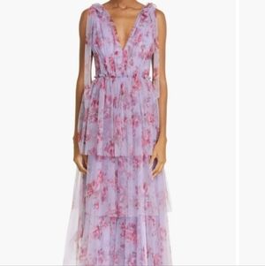 Lela Rose Lavender Floral Wedding Dress